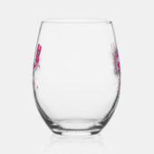 Faux Glitter Pink Cowgirl Bachelorette Wijnglas Zonder Voet (Rechts)