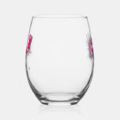 Faux Glitter Pink Cowgirl Bachelorette Wijnglas Zonder Voet (Links)