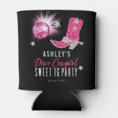 Faux Glitter Pink Disco Cowgirl Sweet 16 party Blikjeskoeler (Achterkant)