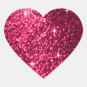 Faux Glitter Pink Hart Sticker