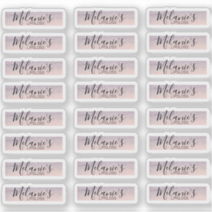 Faux Glitter Pink Lip Gloss Logo Branding Sticker