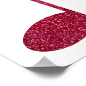 Faux Glitter Pink Music Note Symbolen Poster (Hoek)
