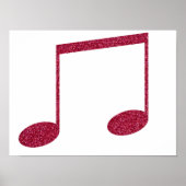 Faux Glitter Pink Music Note Symbolen Poster (Voorkant)