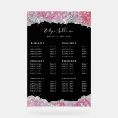 Faux Glitter Pink Sequin prijslijst Acryl Bord (Voorkant)