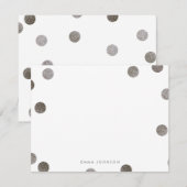 Faux Glitter Polka Dot Personal Stationery Kaart (Voorkant / Achterkant)