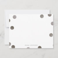 Faux Glitter Polka Dot Personal Stationery