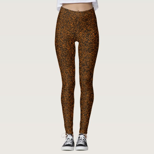 Faux Glitter Print Mode Leggings (Voorkant)