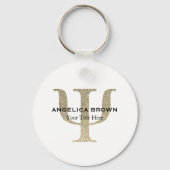 Faux Glitter Psi-symbool Sleutelhanger (Voorkant)