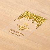 faux glitter Queen Bee Happy Birthday kaart Acryl Uitnodigingen (Laagn)