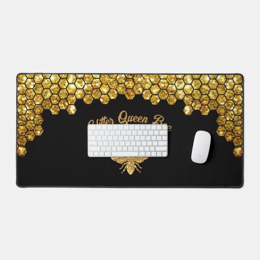 Faux glitter Queen Bee ontwerp Bureaumat (Keyboard & Muis)