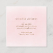 faux glitter queen bij roze waterverf vierkante visitekaartje (Achterkant)