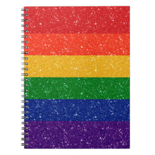Faux Glitter Rainbow Pride Flag Notitieboek