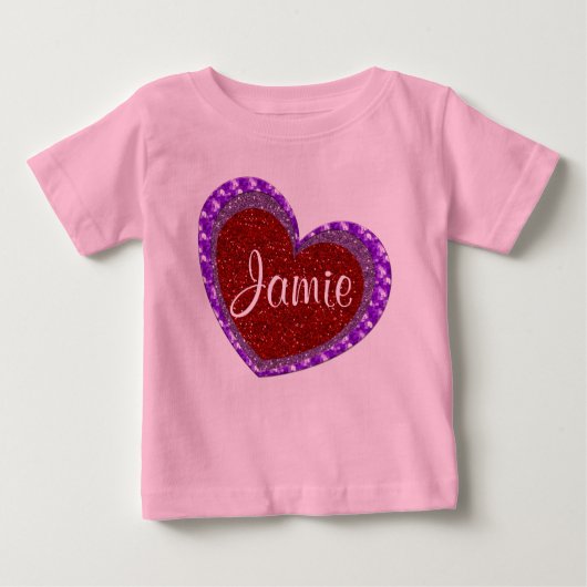 Faux Glitter Red en Paars Heart Toddler Sweatshirt (Voorkant)