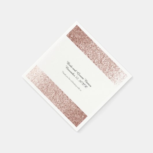 Faux Glitter Roos Gold Servetten (Hoek)