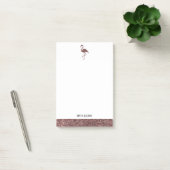 Faux Glitter Roos Goud en Wit Flamingo & Rand Post-it® Notes (Kantoor)