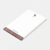 Faux Glitter Roos Goud en Wit Flamingo & Rand Post-it® Notes (Schuin)