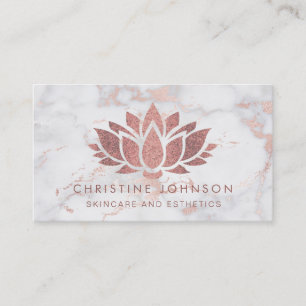 Faux glitter roos gouden lotus bloem huidverzorgin visitekaartje