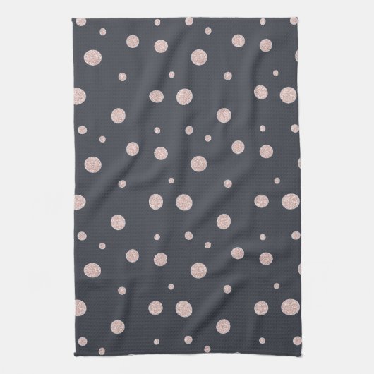 FAUX glitter roos goudkleurig gestippeld Theedoek (Verticaal)