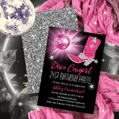 Faux Glitter Roze Disco Cowgirl 21 Verjaardagsfees Kaart