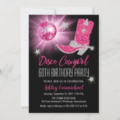 Faux Glitter Roze Disco Cowgirl 60 Verjaardagsfees Kaart (Voorkant)