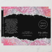 Faux glitter roze sequin brochure (Voorkant / Achterkant)