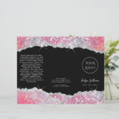 Faux glitter roze sequin brochure (Staand voorkant)