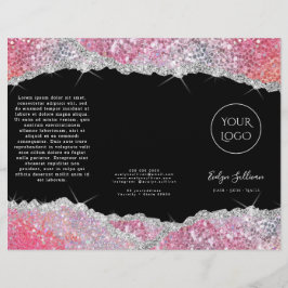 Faux glitter roze sequin brochure