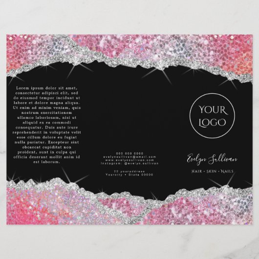 Faux glitter roze sequin brochure (Voorkant)