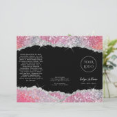 Faux glitter roze sequin brochure (Staand voorkant)