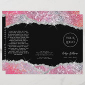Faux glitter roze sequin brochure (Voorkant / Achterkant)