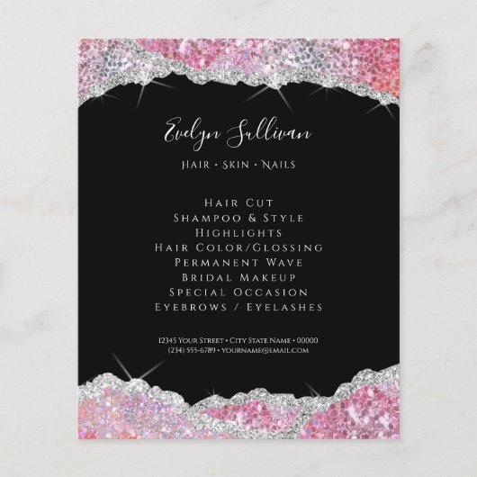 Faux glitter roze sequin flyer (Voorkant)