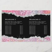 Faux glitter roze sequin tweevoudig brochure (Achterkant)