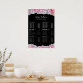 Faux glitter roze sequoire prijslijst poster (Keuken)