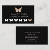 Faux glitter roze vlinder loyaliteitskaart visitekaartje (Voorkant / Achterkant)