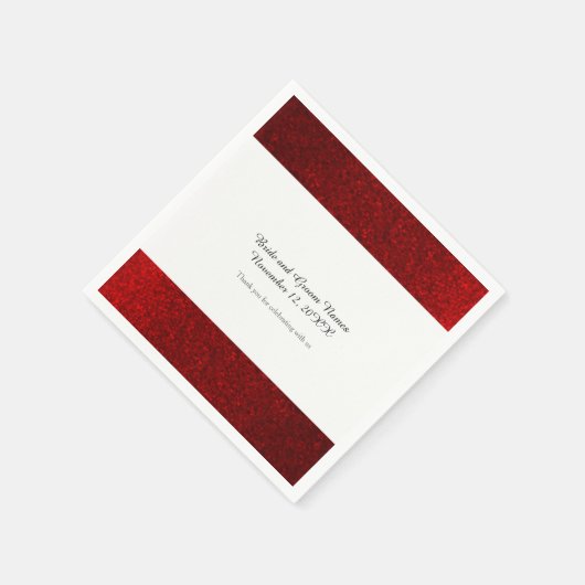 Faux Glitter Ruby Red Servet (Hoek)