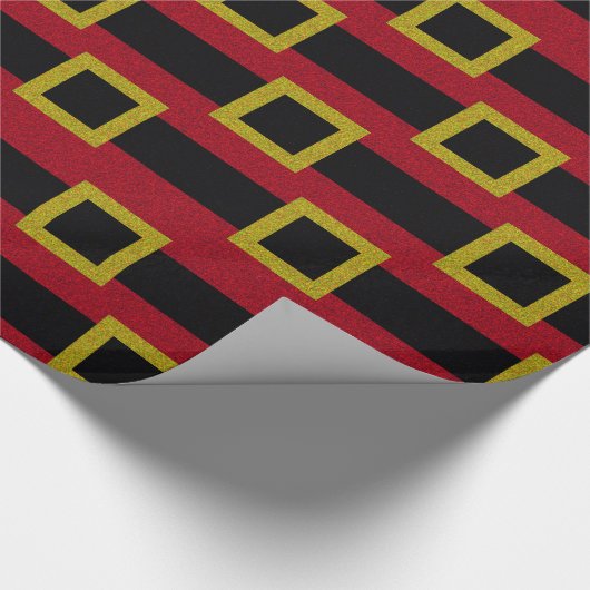 Faux Glitter Santa Belt Pattern Cadeaupapier (Hoek)