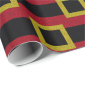 Faux Glitter Santa Belt Pattern Cadeaupapier (Rol Hoek)