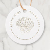 Faux Glitter Seashell Logo Bedankjes Labels (Voorkant)