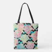 Faux Glitter Seashells Chevron Tote Bag (Achterkant)