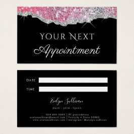 Faux glitter sequin Appointment Card Visitekaartje