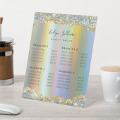Faux Glitter Sequin Price List Pedestal Sign Reclamebord Met Voetstuk (Insitu)