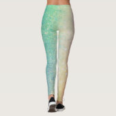 Faux Glitter Sequins Pastel Ombre Pink Blue Leggings (Achterkant)