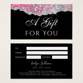 Faux glitter sequoire cadeaukaart visitekaartje