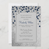 FAUX Glitter Silver Navy confetti Vrijgezellenfees Kaart (Voorkant)