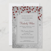 FAUX Glitter Silver Red confetti Vrijgezellenfeest Kaart (Voorkant)