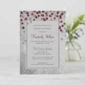 FAUX Glitter Silver Red confetti Vrijgezellenfeest Kaart (Staand voorkant)