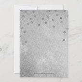 FAUX Glitter Silver Red confetti Vrijgezellenfeest Kaart (Achterkant)