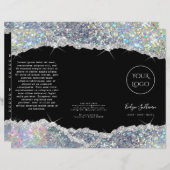 Faux glitter Silver Sequin Brochure (Voorkant / Achterkant)