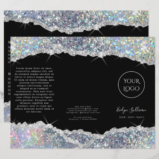 Faux glitter Silver Sequin Brochure (Voorkant / Achterkant)