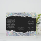 Faux glitter Silver Sequin Brochure (Staand voorkant)